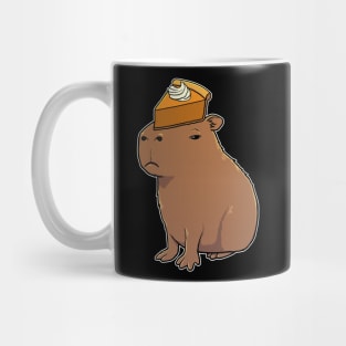 Capybara with Pumpkin Pie on its head Mug